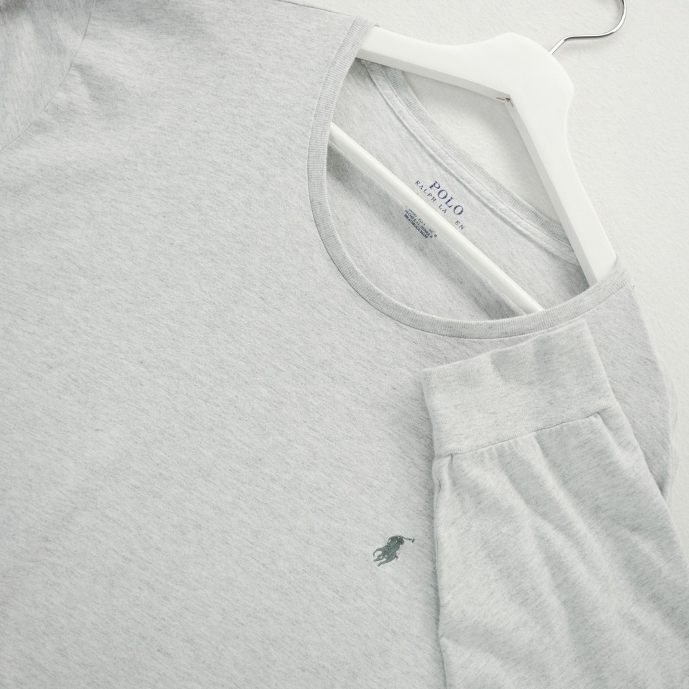 Polo Ralph‎ Lauren Mens 2XL Long Sleeve T-Shirt Heather Grey Pony Logo Crew Neck
